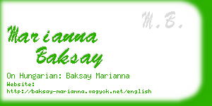 marianna baksay business card